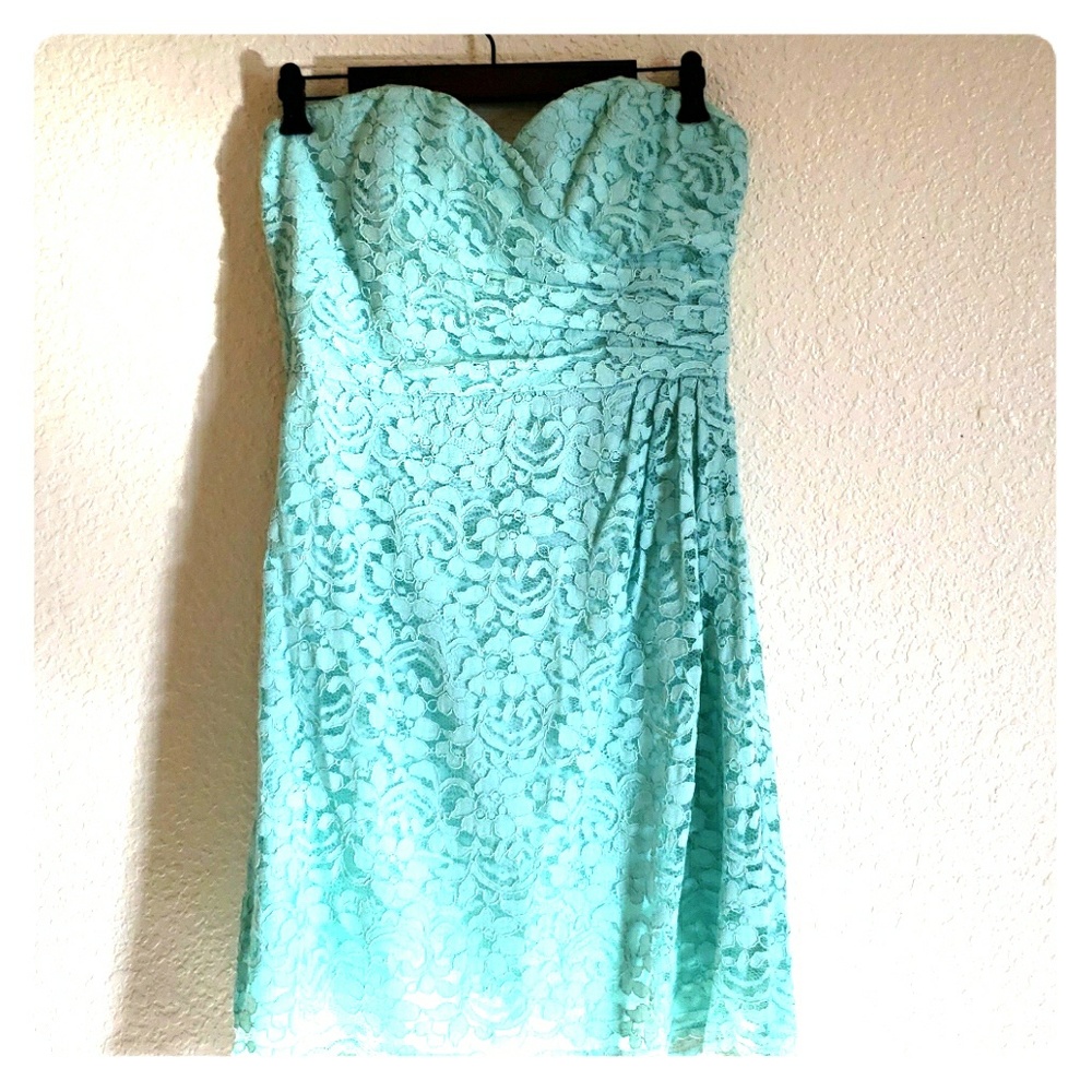 David's Bridal Mint Lace Dress 12 NWOT